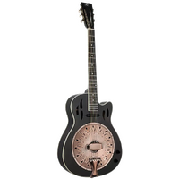 Ortega RRG40E-DBK Americana Series Resonator Guitar - Distressed Satin Black