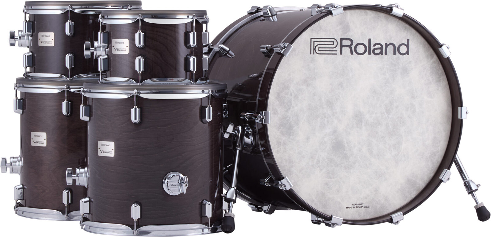 Roland VAD716 VAD V Drums Kit Gloss Ebony Gold Coast Music
