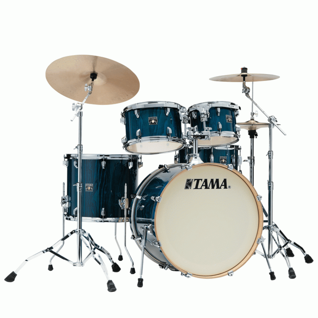 Superstar Classic Maple 5-Piece Kit w/ 22 Bass - Gloss Sapphire Lacebark  Pine