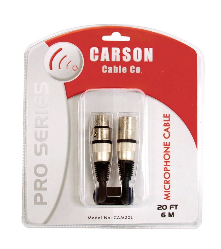 Carson Cam20l Pro 20 Microphone Cable XLR to XLR Mic Lead