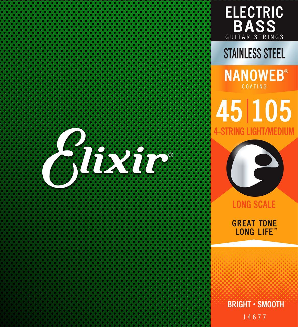 Elixir 14677 Nanoweb Bass  Stainless Steel Medium 45-105