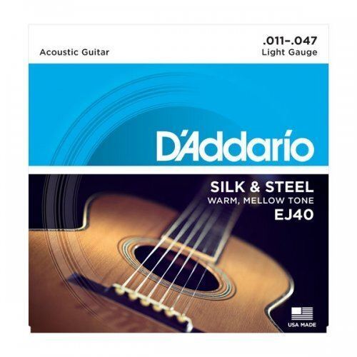 D'Addario EJ40 11-47 Silk & Steel Folk Guitar Strings