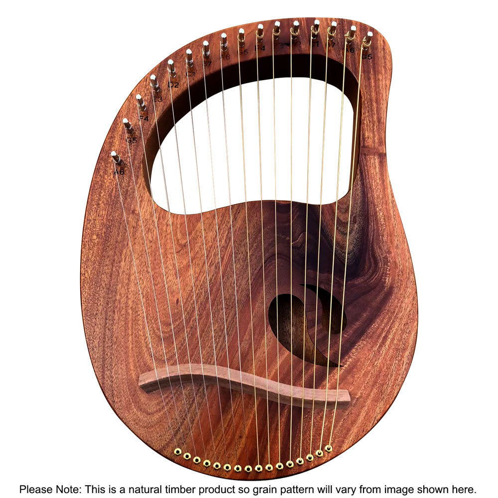 Opus 16-String Diatonic Wooden Lyre in Natural Finish