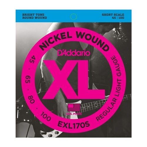 D'Addario EXL170S Nickel Light 45-100 Short Scale Bass Strings