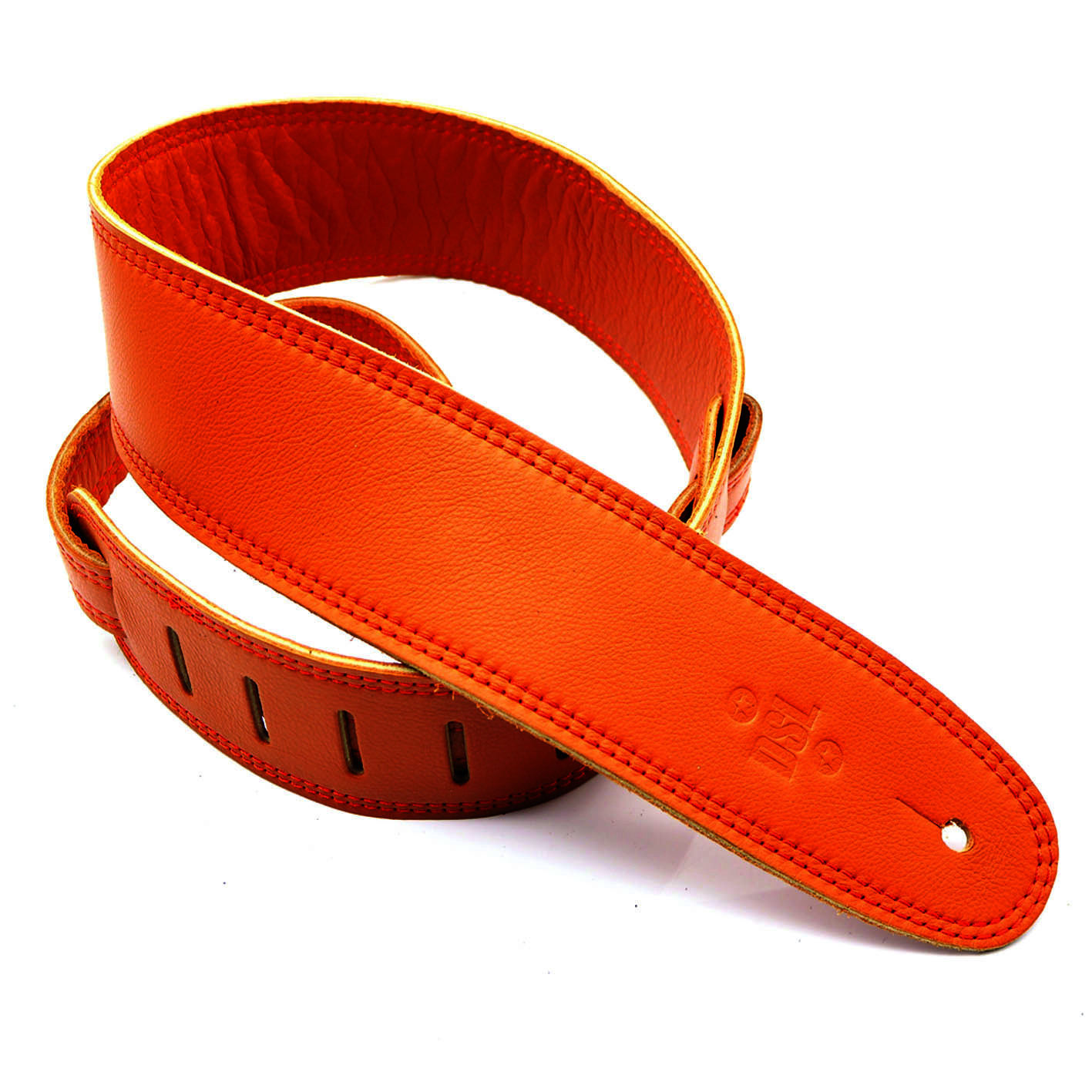 DSL GLG 3-Ply 2.5" Garment Leather Guitar Strap - Orange