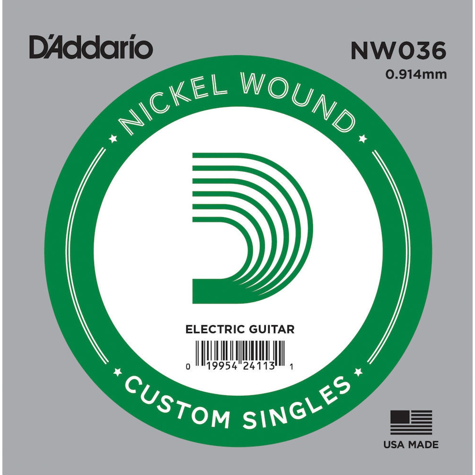 D'Addario NW036 .036 XL Nickel Wound Electric Guitar Single String