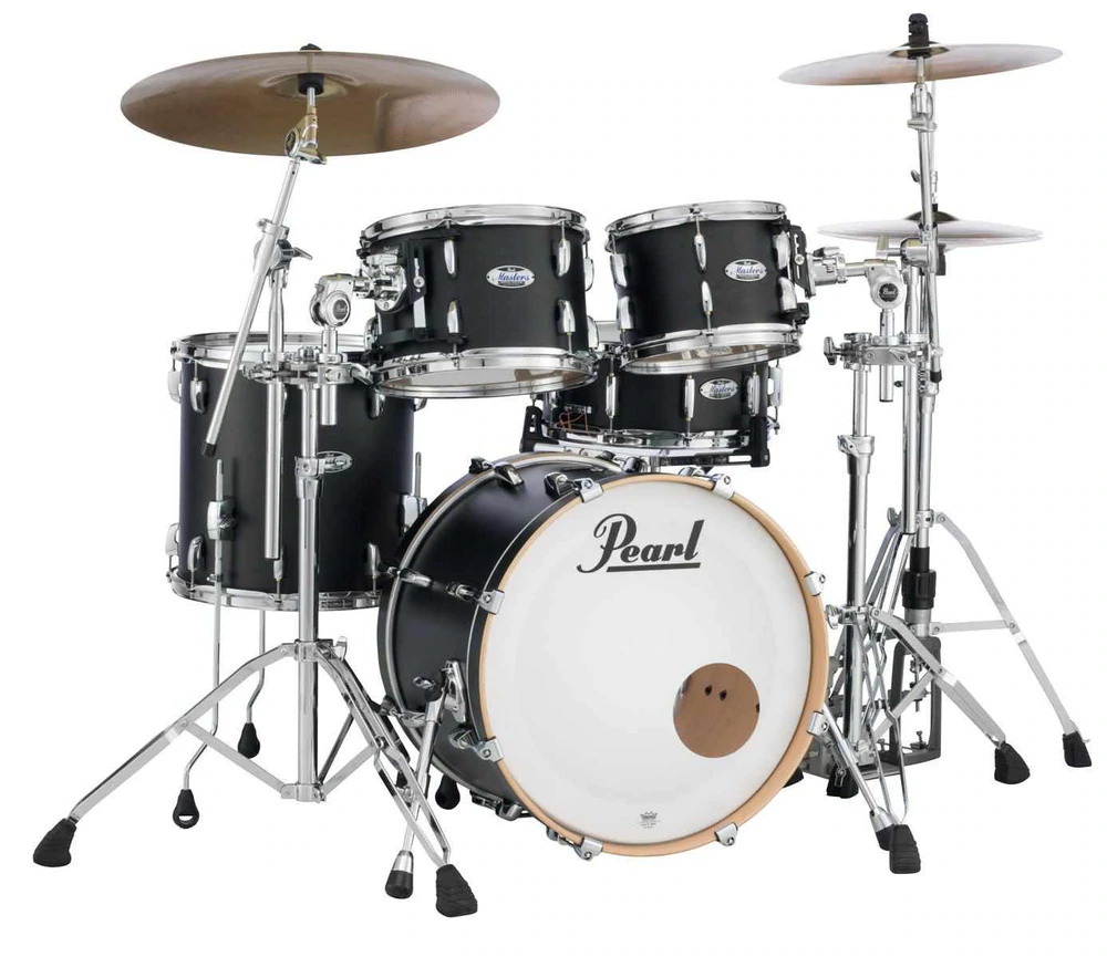 Pearl Masters Maple Complete 22" Fusion Plus Shell Pack - Matte Black Mist