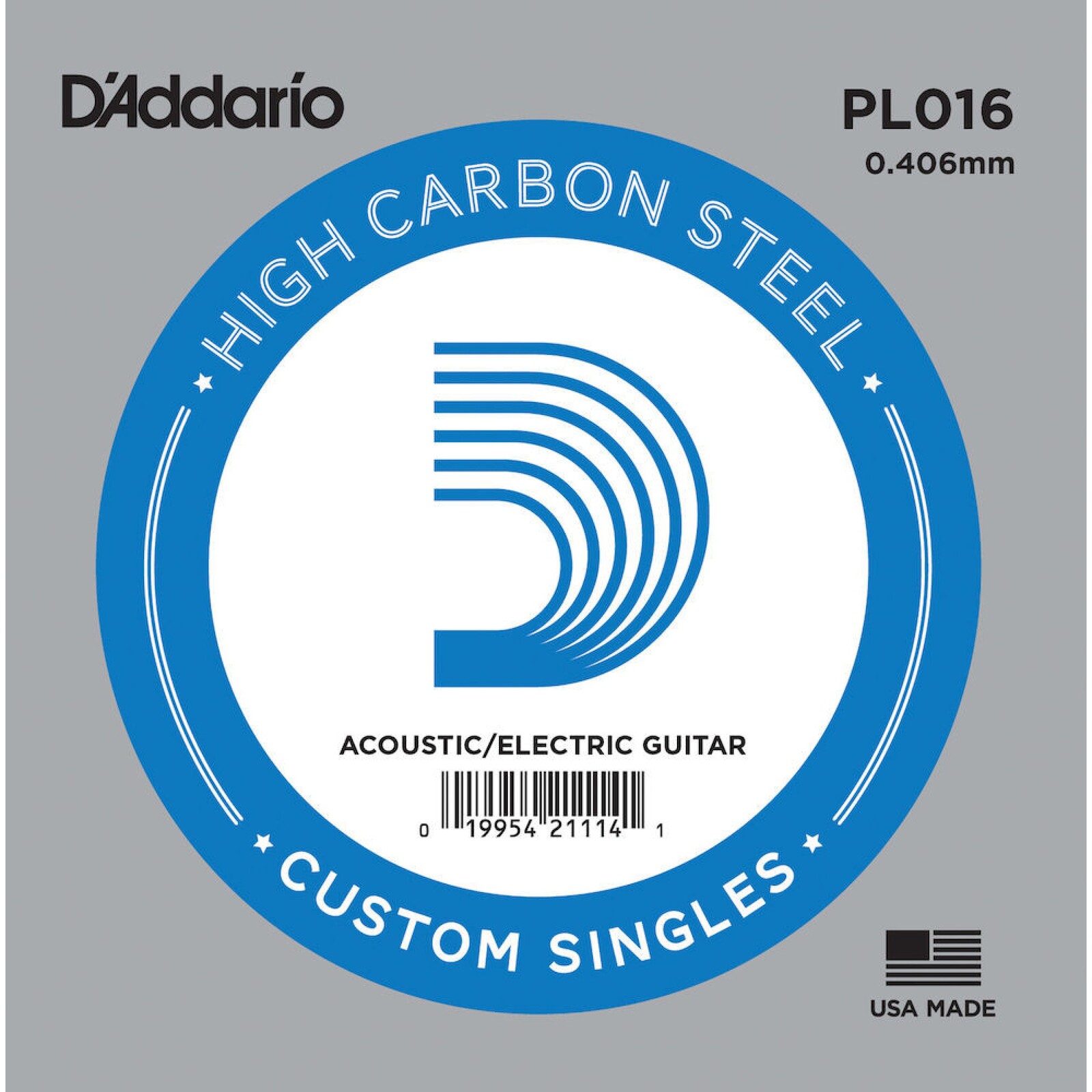 D'Addario PL016 Single Plain Steel