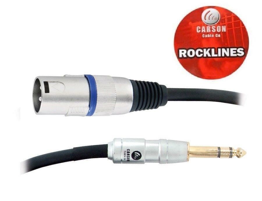 Carson ROM20ST Rocklines 20ft/6m Balanced TRS-Male XLR Cable