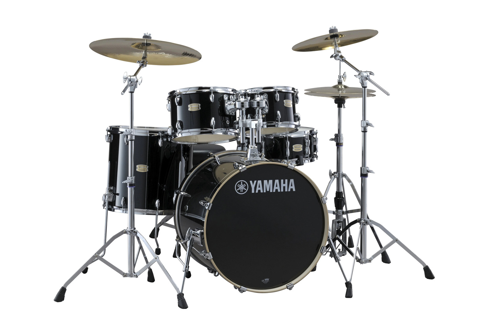 Yamaha Stage Custom Birch 5-Piece Euro Drum Kit Raven Black w/Bonus 14" Floor Tom