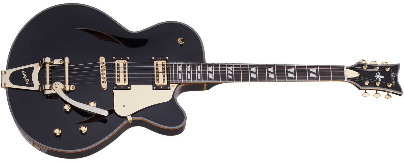 Schecter SCH296 Retro Coupe Electric Guitar Gloss Black Gold
