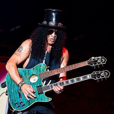 Slash plays his Guild "Godzilla" custom guitar 