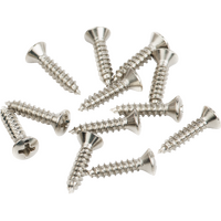 Fender Pickguard/Vintage Bridge Cover Screws, Sheet Metal, 4 X 1/2", Oval Head (12)