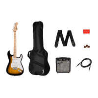 Fender Squier Sonic Stratocaster Pack, MN, 2-Color Sunburst, Gig Bag, 10G