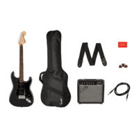 Fender Squier Affinity Series Stratocaster HSS Pack, LF, Charcoal Frost Metallic, Gig Bag, 15G
