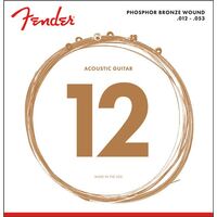 Fender Phosphor Bronze Acoustic Guitar Strings, Ball End, 60L .012-.053