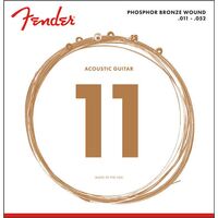 Fender Phosphor Bronze Acoustic Guitar Strings, Ball End, 60CL .011-.052