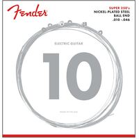 Fender Super 250 Guitar Strings, Nickel Plated Steel, Ball End, 250R Gauges .010-.046