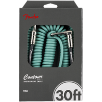 Fender Contour 30' Coiled Cable Sherwood Green
