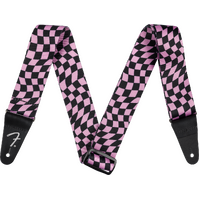 Fender Wavy Checkerboard Polyester Strap - Pink