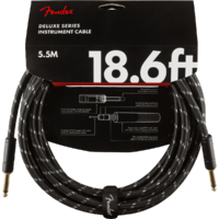 Fender Deluxe Series Instrument Cable, Straight/Straight, 18.6', Black Tweed