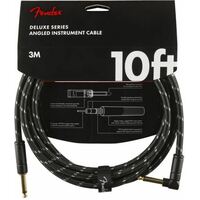 Fender Deluxe Series Instrument Cable Straight/Angle 10' Black Tweed
