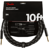 Fender Deluxe Series Instrument Cable, Straight/Straight, 10', Black Tweed