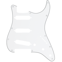Fender Pickguard, Stratocaster S/S/S, 11-Hole Mount, W/B/W, 3-Ply