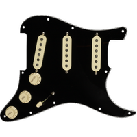 Fender Pre-Wired Strat Pickguard - Original '57/'62 SSS - Black 11 Hole PG