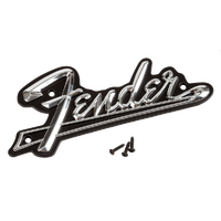 Fender® Black Panel Amplifier Logo, Silver/Black