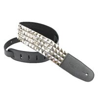 DSL 2.5" Guitar Strap Leather Pyramid Stud