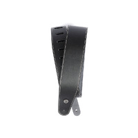 D'Addario 25LS00-DX Deluxe Leather Strap With Stitching - Black
