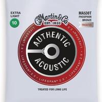 Martin MA530T Authentic Acoustic Lifespan 2.0 Phosphor Bronze 10-47 Custom Light Guitar Strings 92/8