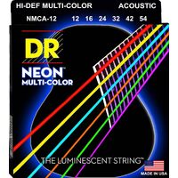 DR NMCA-12 Hi-Def Neon - Multi-Colour Acoustic Guitar Strings - Light 12-54