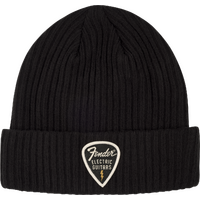 Fender Pick Patch Ribbed Beanie - Black
