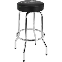 Fender Spaghetti Logo Pick Pouch Barstool, Black/Chrome, 30 Inch