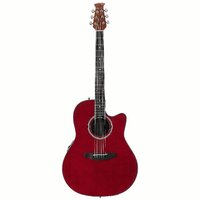 Ovation Applause Standard Mid Depth Ruby Red Satin Acoustic-Electric Guitar