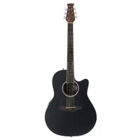 Ovation Applause Standard Mid Depth Black Satin Acoustic-Electric Guitar