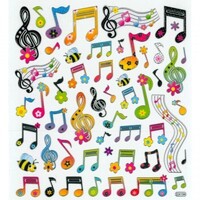 Music Stickers Sheet Floral Notes