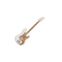 J Bass Guitar White Mini Pin