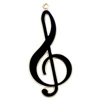 Treble Clef Black Keychain