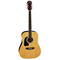 Aria ARAW15LN AW-15 Left-Handed Dreadnought Acoustic Guitar in Natural