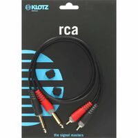 Klotz AT-CJ0200 2m Unbalanced Pro Twin Cable RCA To 1/4" Jack