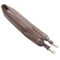 DSL Brown/Brown Leather Saddle Banjo Strap W/ Clip
