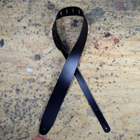 Black 2.5” Leather Guitar Strap
