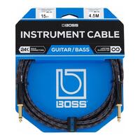 Boss BIC15 15ft Straight 1/4" to 1/4" Instrument Cable 