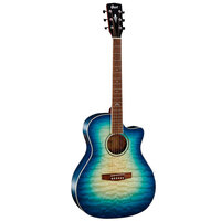 Cort GA-QF Grand Regal Acoustic/Electric Guitar Coral Blue