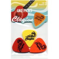 Clayton Felt Ukulele Picks with Wave Design - 3pk