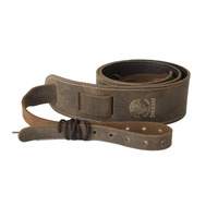 Deering Branded Stitched Leather Cradle Strap - Brown