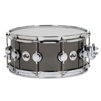DW DRVB5514SVC 5.5x14 Collector's Series Black Nickel Over Brass Snare Drum with Chrome Hardware